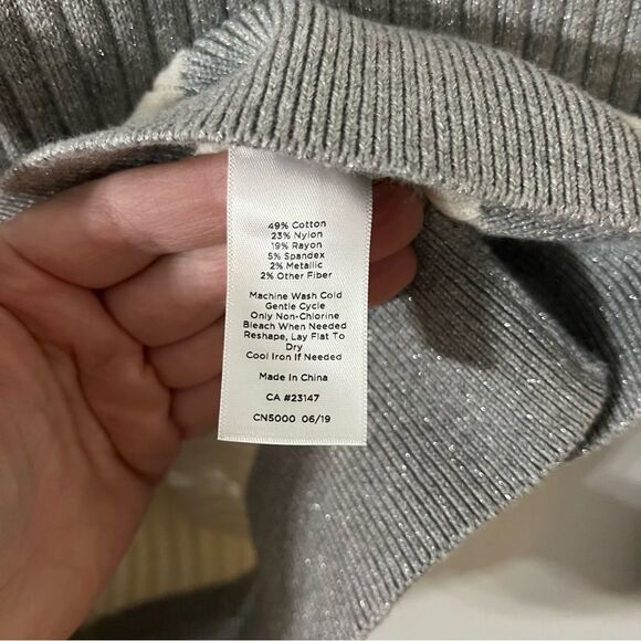 Talbots Turtleneck Sweater - Size Small - Gray & White Striped - Picture 6 of 10